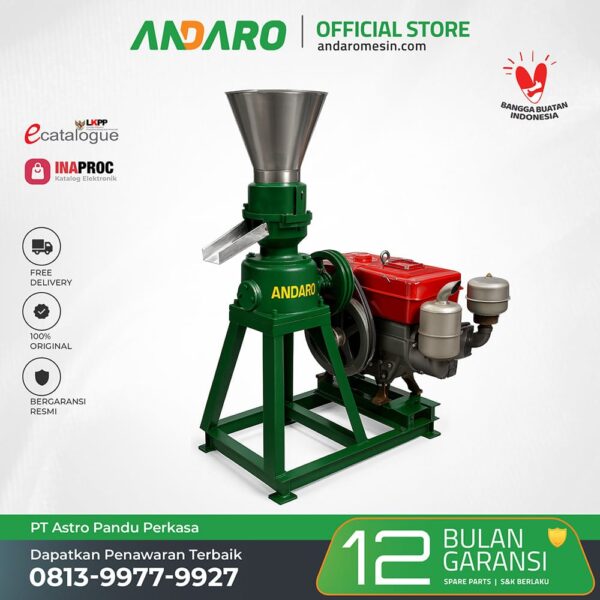 Mesin Pencetak Pelet ANDARO 300 Kg:Jam