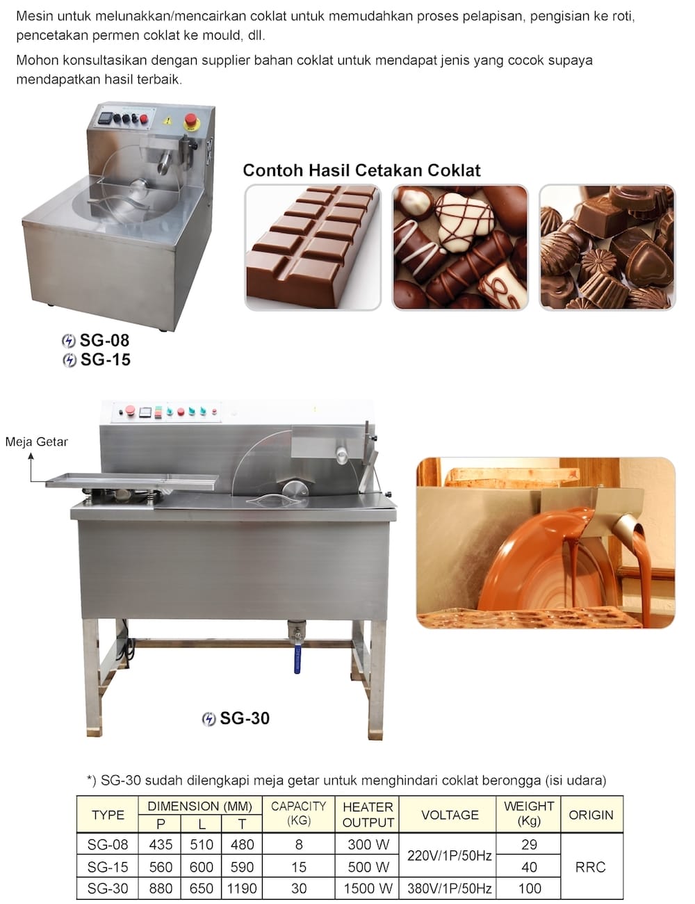 Broshur Mesin Tempering Coklat | Mesin Pencair & Pelunak Coklat