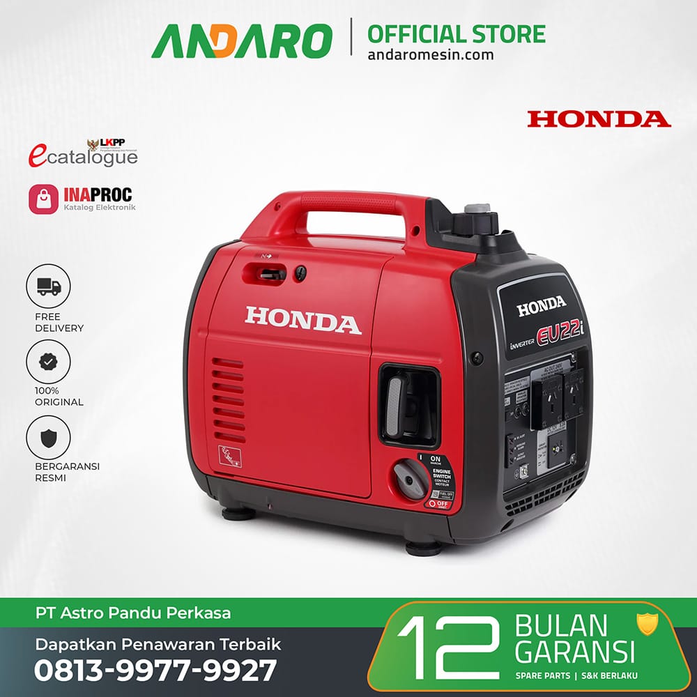Genset Honda EU 22 ITU | Generator Engine Bensin 2200 Watt