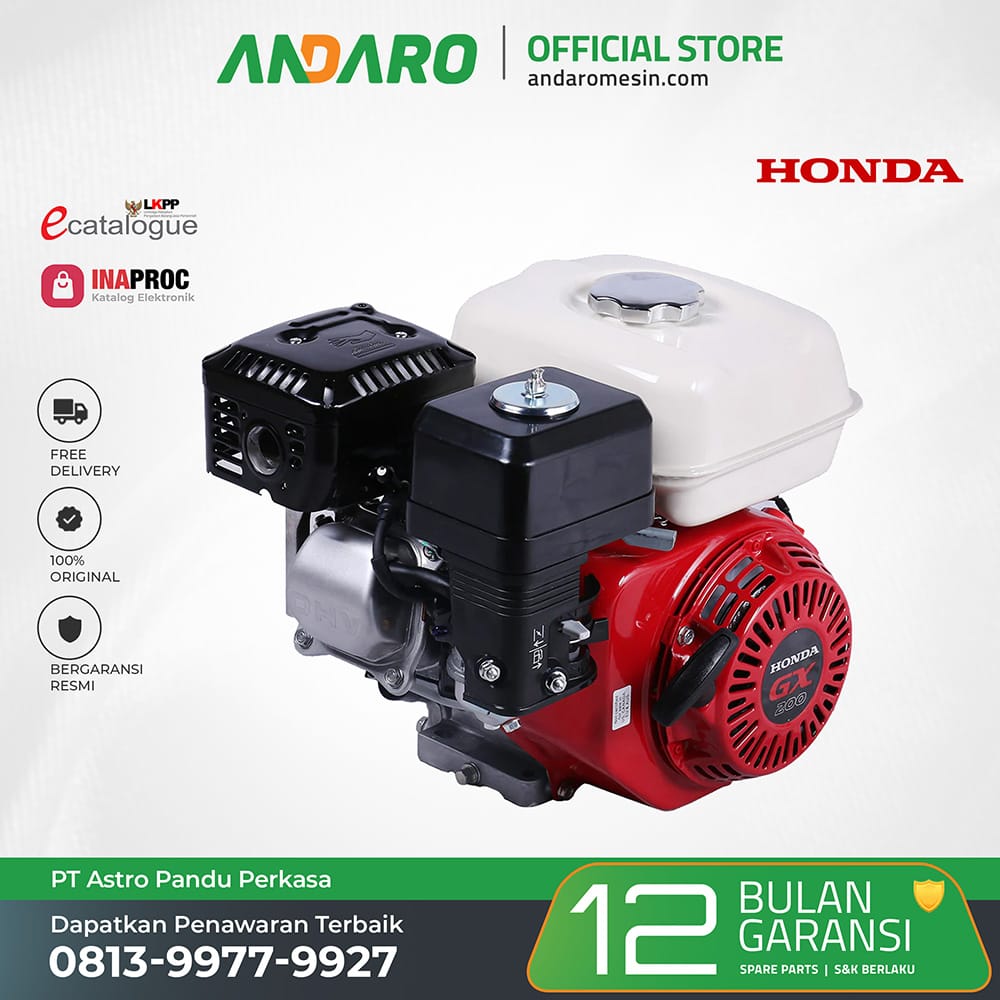 Honda GX-200 Mesin Penggerak | Engine Bensin Kapasitas 6.5 HP