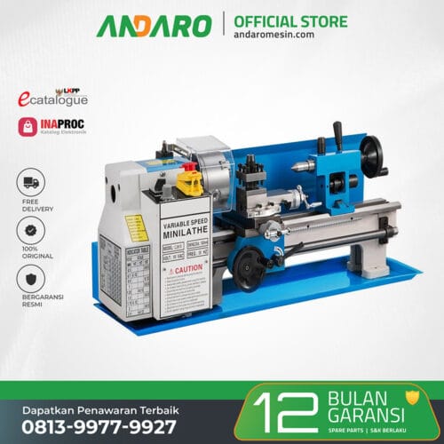 Mesin Bubut Besi Logam Bench Lathe ANDARO ABL-300 Mini