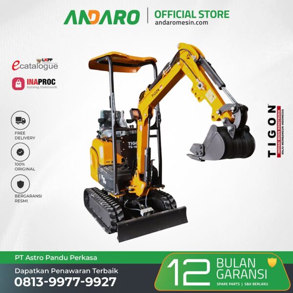 Mesin Mini Excavator TE-10 HD | Crawler Excavator 1 Ton