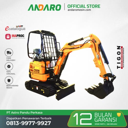 Mesin Mini Excavator TE-20 HD | Crawler Excavator 2 Ton