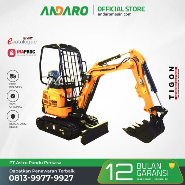 Mesin Mini Excavator TE-20 HD | Crawler Excavator 2 Ton