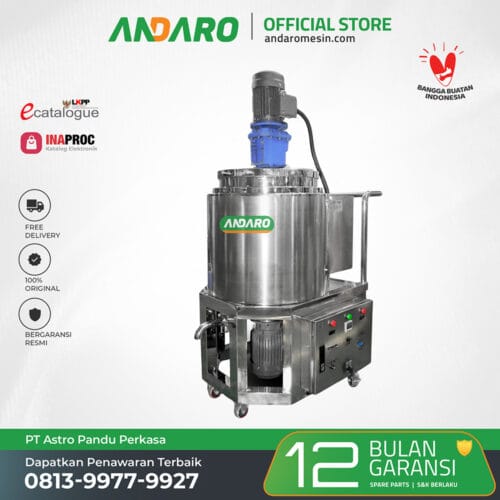 Mesin Mixing & Homogenizer Cream Kosmetik 100L + Heater
