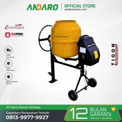 Mesin Molen Mini Pengaduk Semen Beton Tigon TCM-120L