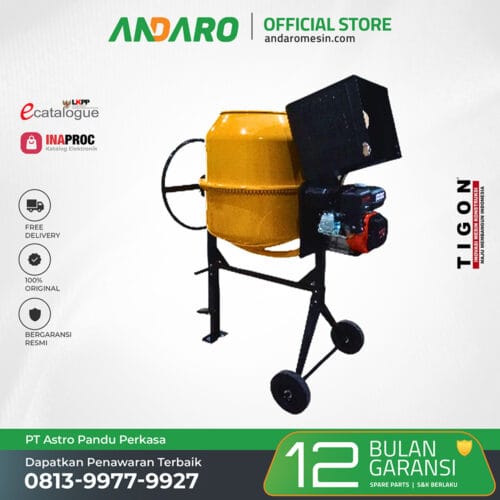 Mesin Molen Pengaduk Semen Beton Tigon TCM-200L