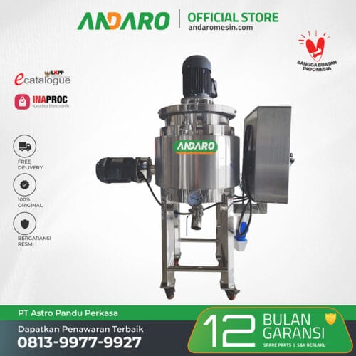 Mesin Pasteurisasi dan Homogenizer Susu 25L - 2 Pengaduk