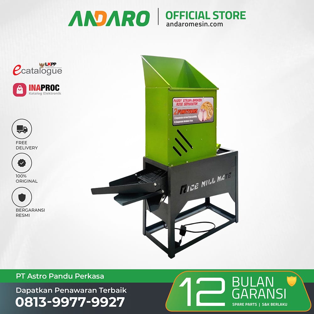 Mesin Pemisah Beras, Gabah dan Pembersih Biji-Bijian MGS-02E