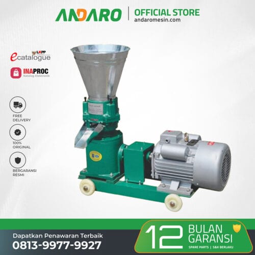 Mesin Pencetak Pelet Pakan Ikan dan Ternak AGM-80ER 80 Kg/Jam Electric