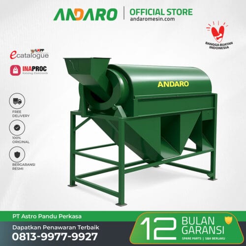 Mesin Pengayak Kompos Tertutup Andaro Hijau
