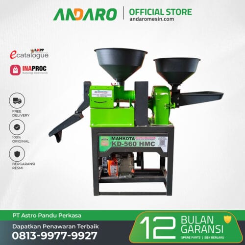 Mesin Penggiling Padi Kombinasi Grinder Penepung Beras KD-560 HMC