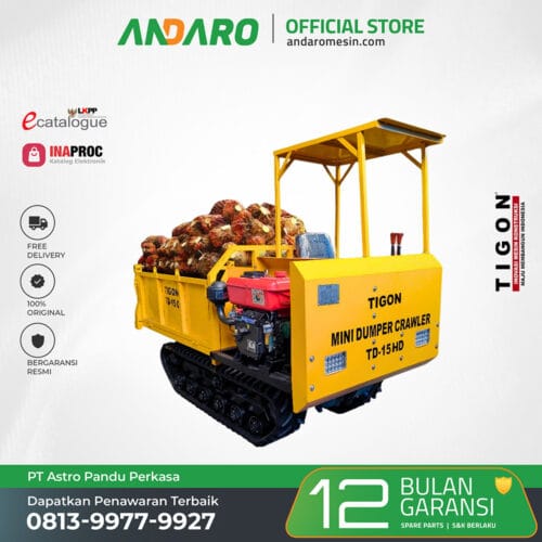Mini Dumper Crawler TD-15 HD | Mesin Angkut Hidrolik 1.5 Ton
