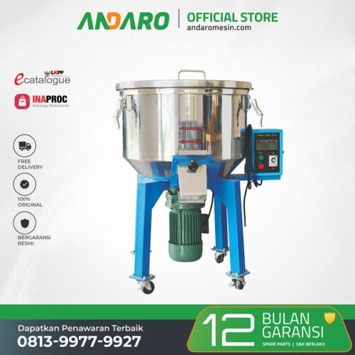 Resin Mixer ANDARO AVR-50M | Mesin Pewarna Biji Plastik 50 Kg/Jam