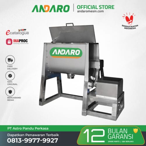 Ribbon Mixer Pengaduk Tepung Powder 100 Kg/Proses