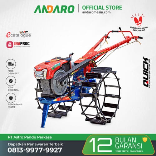 Traktor Sawah QUICK G 1000 BOXER | Mesin Kubota RD 85 DI-2S