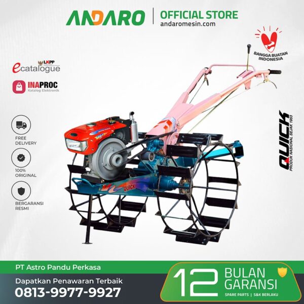Traktor Sawah QUICK G 600 | Mesin Kubota RD 65 DI-2S