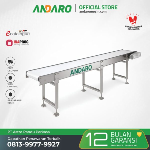 Belt Conveyor Output Food Grade untuk Transport Produk Kemasan