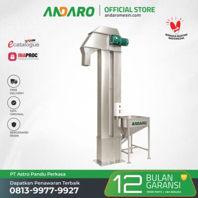 Mesin Bucket Elevator | Conveyor Vertikal Angkut Beras & Bahan Granular