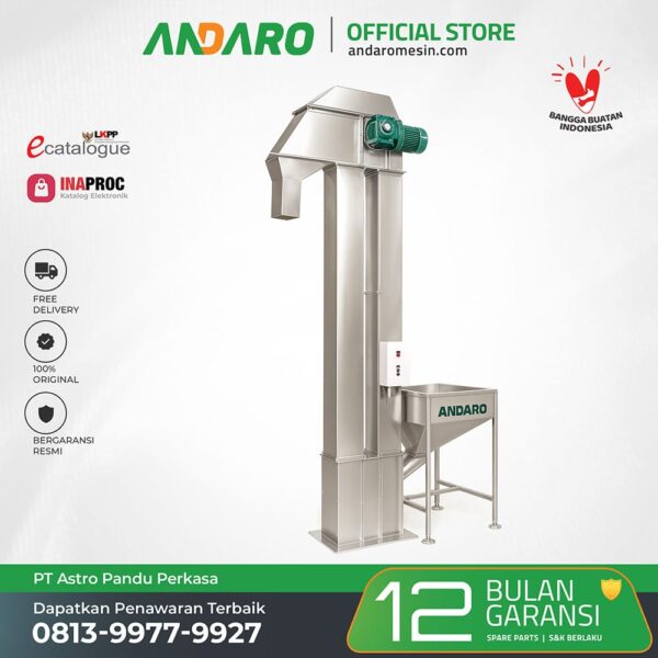 Mesin Bucket Elevator | Conveyor Vertikal Angkut Beras & Bahan Granular