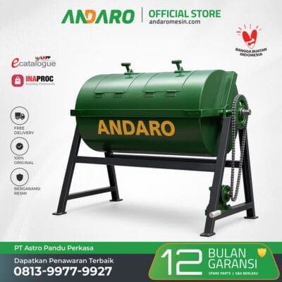 Mesin Fermentasi Kompos | Fermentor Sampah Organik 100 Kg:Jam