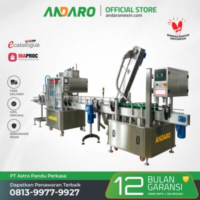 Mesin Filling Liquid Botol Hingga 1 Liter 8 Nozzle Otomatis