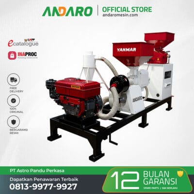 Mesin Giling Padi Kombinasi Pemoles Beras YANMAR AYMR-2in1