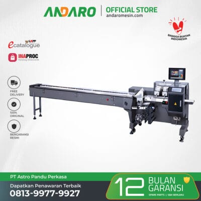 Mesin Horizontal Flow Wrapping PAVO-120 | Pembungkus Roti, Snack, Wafer & Biskuit