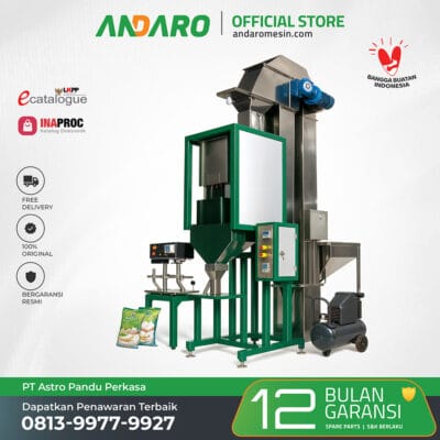 Mesin Packing Beras, Jagung & Kedelai | Pengemas Granular 5 Kg