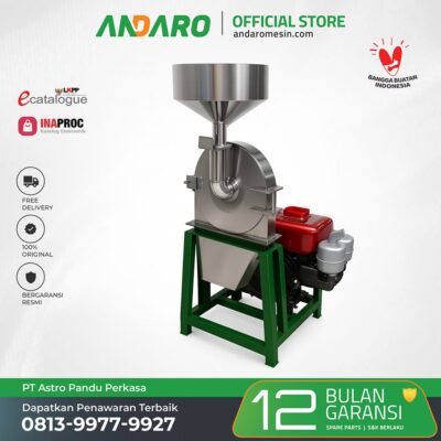 Mesin Penepung Disk Mill ANDARO ATDM-500K | 500 Kg/Jam