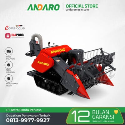 Mini Combine Harvester MCH-13HP | Mesin Panen & Perontok Padi Mini 13HP